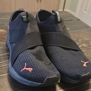 Puma Men's Navy and Pink Slip-On Athletic Shoes